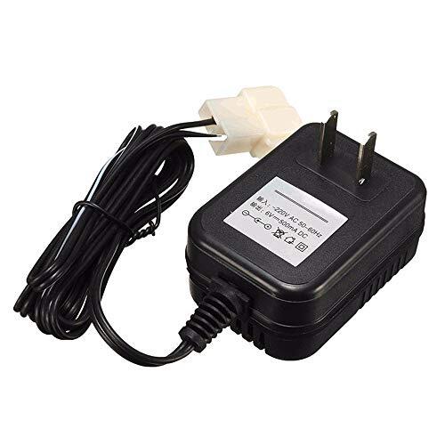 Cargador de 6 V para quad ATV con adaptador de coche, enchufe de pared para fuente de alimentación CA (negro, talla única)