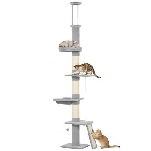 Maximiza el espacio vertical de tu hogar con el rascador de suelo a techo PawHut