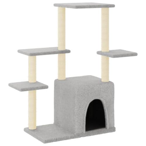 Guía completa del Árbol para Gatos con Rascador de Sisal Gris Claro de 97,5 cm