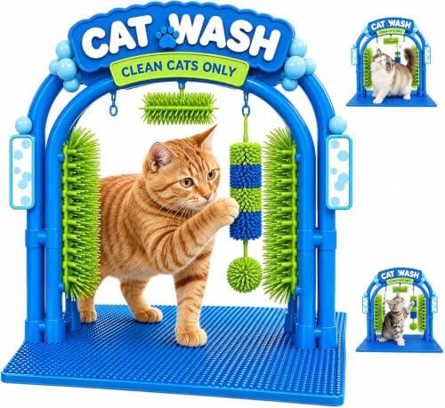 BAUNBRHY Estación de Lavado para Gatos, Cepillo Aseo Automático para Gatos