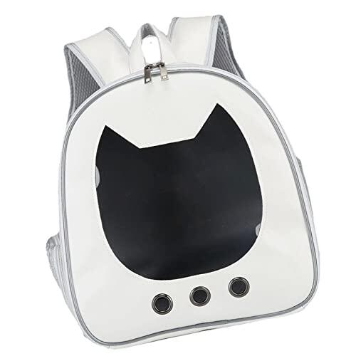 Naroote Mochila Transportadora para Gatos y Cachorros, Ventana Grande | Malla transpirable, piel sintética, bolsa de viaje ligera con interior espacioso.