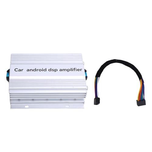 aqxreight Amplificador de Coche Amplificador de Sonido DSP Clase AB de 4 | Carcasa de Aleación de Aluminio, 4 Entradas de Alto Nivel y 2 Salidas de bajo Nivel, Compatible con Unidades Principales y