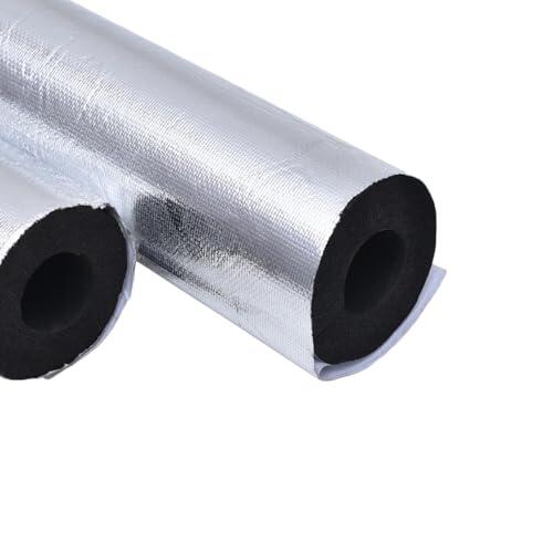 Tubo de espuma aislante for tuberías autoadhesivo, diámetro interior de 6-60 mm, tubo de espuma de celda cerrada de caucho y plástico, 1 unidad(ID 38mmxT 20mm)