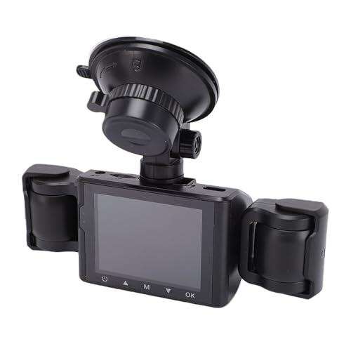 SIXRUN Dashcam 4 Canales 1080P con Cobertura de 360 Grados y Grabación en | Batería Integrada de 150mAh, Pantalla de 2,4 Pulgadas, Compatible con Autos, SUV y Camiones, Tarjeta de Memoria de 64GB