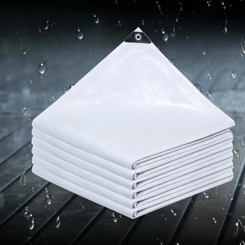 Lona Impermeable Blanca CHANGPHG de Alta Resistencia para Protección Exterior