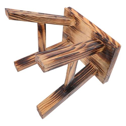 Taburete de Madera Pequeño Rústico, Compacto y Estable para Interior