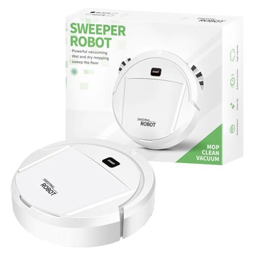 Robot aspirador inteligente ultrafino de bajo funcionamiento modos de limpieza 60 minutos robot barredora para pelo de animales suelos duros (blanco, talla única)