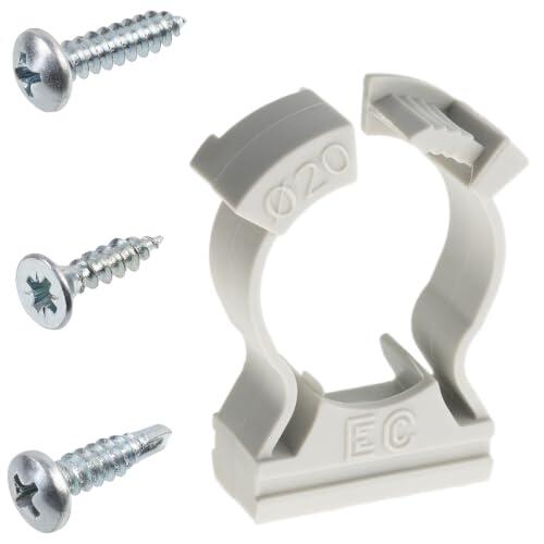Soluciones de sujeción: Kit de clips y tornillos para tubos de Ø20 mm