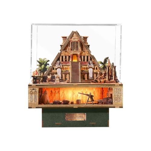 Spilay Casa en miniatura, kit de construcción de casa en miniatura para | Kit de casa en miniatura con luz LED, casa de muñecas, juego de manualidades, rompecabezas 3D y decoración de estantería