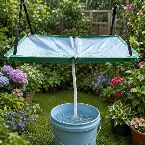 Sistema de Recolección de Agua de Lluvia con Bolsa de Almacenamiento y Manguera