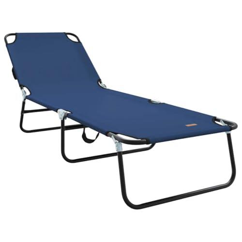 Tumbona plegable azul 188 x 57 x 86,5 cm poliéster
