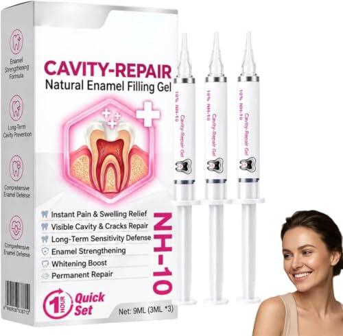 Denperm - Gel de relleno de esmalte suave NH-10 (1 caja) | Gel profesional de restauración de dientes con 10% de nanohidroxiapatita, reparación de esmalte de caries dental sensible