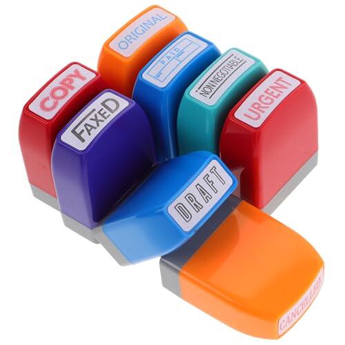 8 Piezas Sellos de Colores, Plástico, Marcaje Rápido