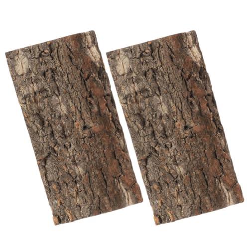 JECOMPRIS 2 Piezas Corteza de Corcho para Reptiles, Tronco de Corcho Decorativo Color Café, Ligero y Resistente al Desgaste, para Terrario y Acuario, Fondo de Hábitat Natural