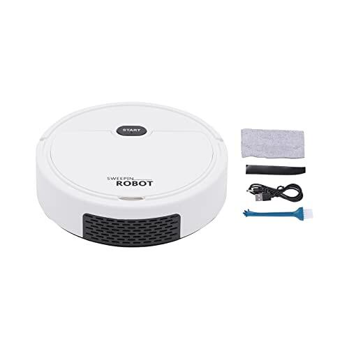 Xychao - Robot aspirador KT205 (3 en 1, 500 Pa, batería incluida, 30 min | Plástico, 500 Pa, 5 W, 800 mAh, 30 min, 120 ml, 0,4 kg, blanco, 50 dB, 90 ㎡, 3 en 1, KT205, suelos, casa, oficina, perro