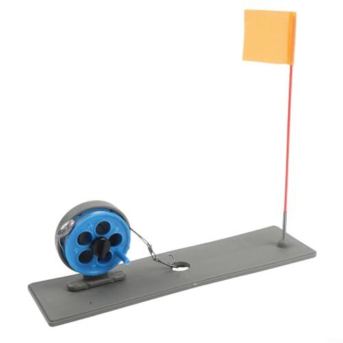 Marcador de bandera plegable ligero para pesca en hielo | Material ABS, azul, diseño portátil, fácil instalación, inserción estable