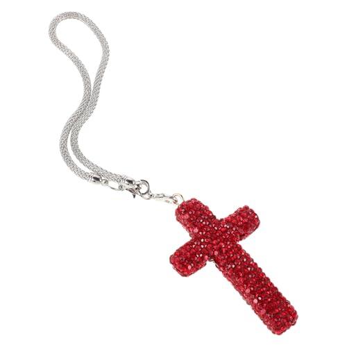 Eleva el diseño interior de tu vehículo con el Adorno de Cruz VALICLUD en Rojo