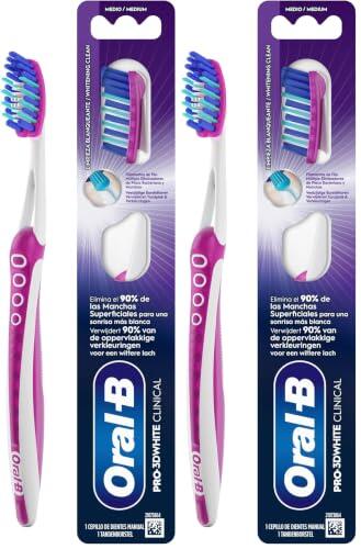 Oral-B Pro-3DWhite Clinical Cepillo de Dientes Manual Medio (Paquete de 2)