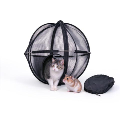 Parque para Gatos Plegable Jaula Esférica para Gatitos y Conejos | Malla transpirable, puerta con cremallera, plegable, 68cm, para gatitos y conejos, casa para gatos, caseta exterior