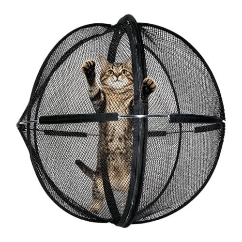 Washable Cat Playpen Portable Rolling,Balcony Park,Exercise Ball Rolling | Portable cat playpen,breathable mesh,rolling sphere,scratch resistant,quick assembly,flat storage,washable sur-face