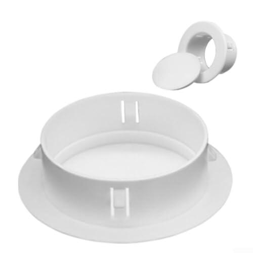Rejilla de Ventilación Redonda 100mm con Válvula Antirretorno para Secadora y Pared Exterior Protección Contra Insectos Lluvia Viento ABS UV (80)
