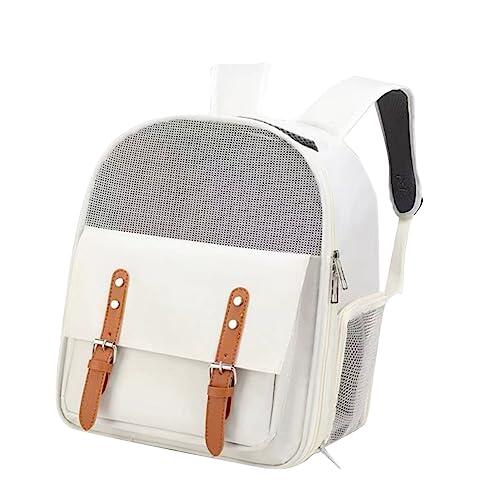 Horett Mochila Porta Mascotas de Gran Capacidad Impermeable y | Tela Oxford de PVC, Ventilación de Malla, Perros Gatos, Viajes a Pie, Dos Correas, Bolsa de Transporte Portátil, Agradable