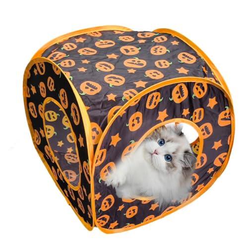 El refugio definitivo para felinos: Análisis del túnel cueva con diseño de calabaza