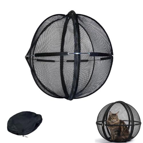 360° Panoramic Pop-Up Rolling Cat Playpen Ball (1Pcs) | Giant Cat Hamster Ball for Outside with Zipper, Foldable Rolling Cat Hamster Ball for Outside Cats Exercise, Travel