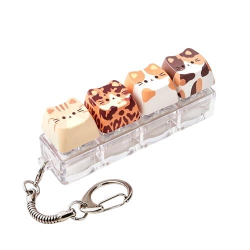 Clicker Teclado Gato, Mini Llavero Teclado Antiestres | Teclas Antiestrés Colgante De Gatito, Presionar Teclas Para Trabajo, Viajes, Oficina, Escuela, Interiores Y Exteriores