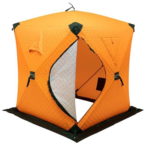 Tienda de campaña portátil para pesca de hielo, 1-2 personas, térmica | Aislamiento de algodón de tres capas, tejido Oxford 210D resistente, estable y resistente a la intemperie