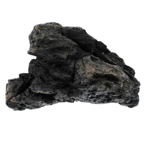 Piedra Ornamental de Resina Negra, para Acuario Roca Artificial | Decoración Paisajística Textura Ultrarrealista, Detalles de Cueva Montañosa, bajo Mantenimiento