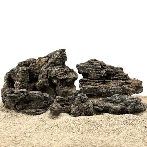 AquaOne Piedras para acuario, piedra natural de 10 kg, tamaño M-L I, piedras naturales para acuarios naturales y acuarios naturales con estructura de roca natural