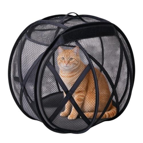 Jaula Gatos Casa de Juego Portátil Plegable Desplegable con Malla para