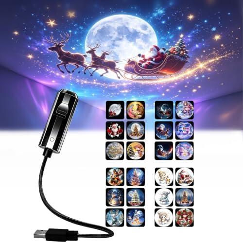 Ilumina tu hogar estas fiestas con el proyector navideño de 24 escenas