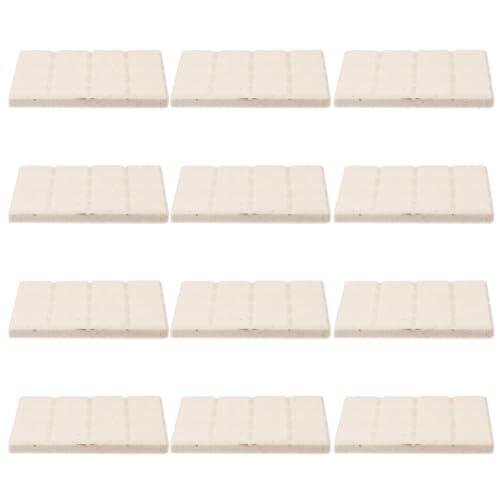 12 piezas Baldosas Planas de Cerámica, Base Cuadrada 5x5x0,5cm | Textura de Rejilla para Agarre Seguro, Blanco, para Acuarios Marinos y Aficionados Principiantes