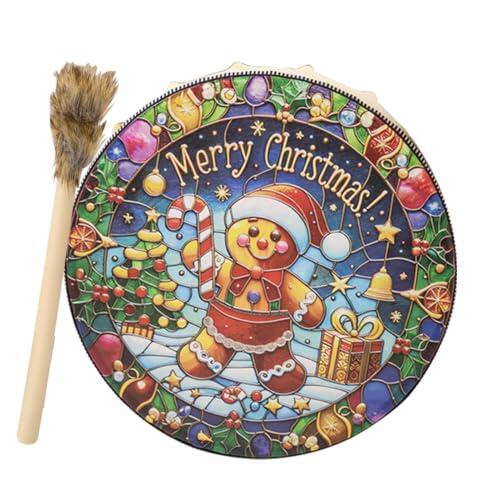 Magia y Percusión: El Tambor Chamánico Navideño con Muñeco de Jengibre